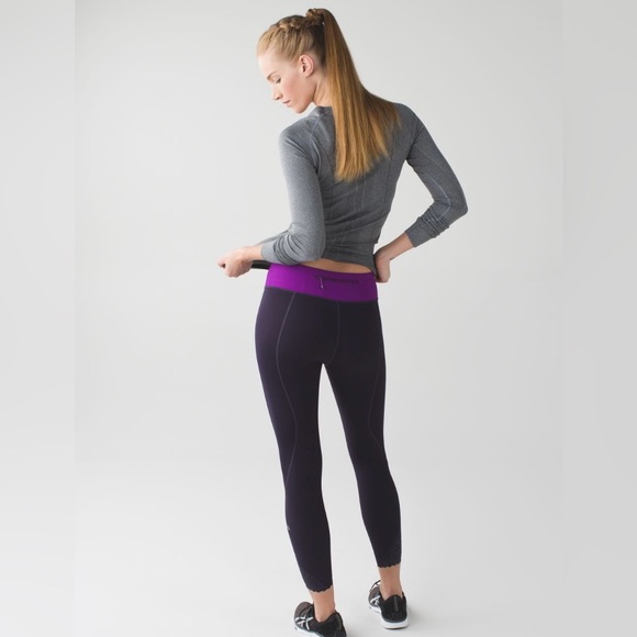 Lululemon tight stuff reflective tight grape black tender violet purple - Picture 2 of 15